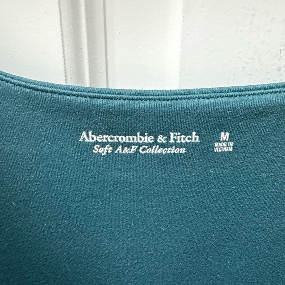 Abercrombie & Fitch Green Fitted Bodysuit with Tie Front